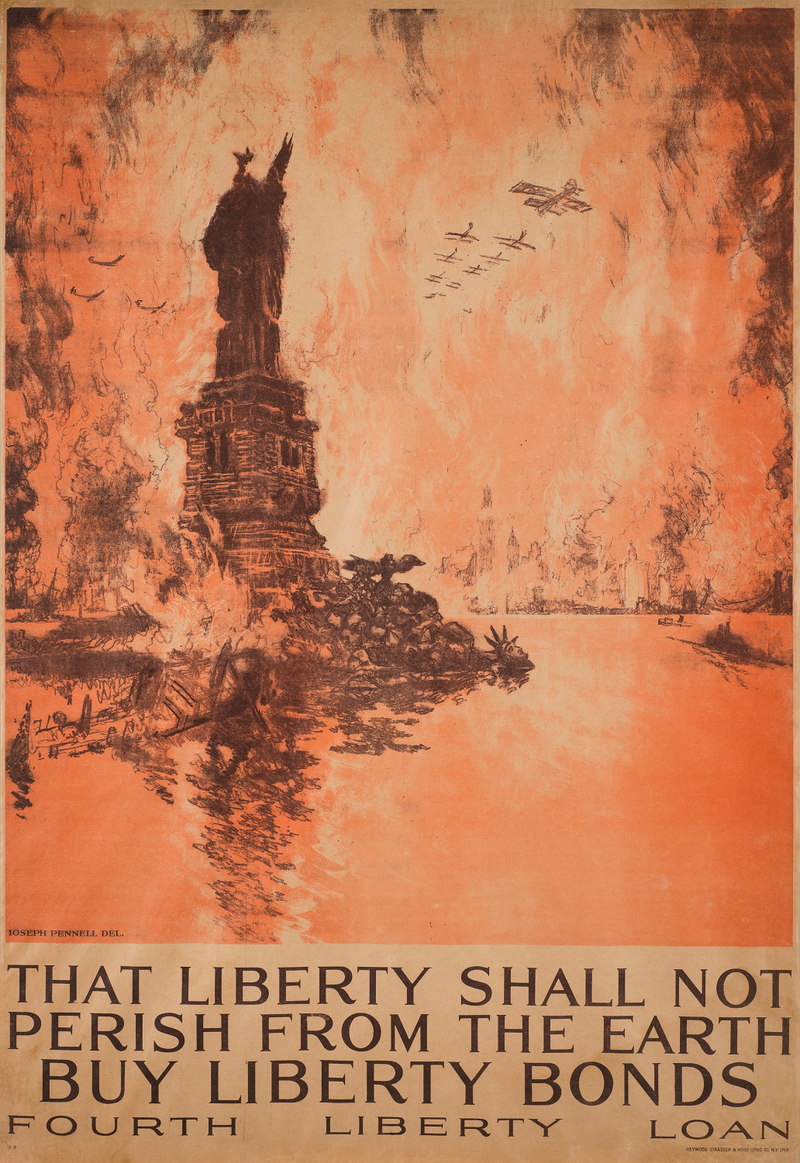 Image: Joseph Pennell (American, 1857-1926), âThat Liberty Shall not Perish,â 1918, courtesy Bruce Museum.